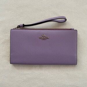 Coach Leather Wristlet - Lavender/Purple
